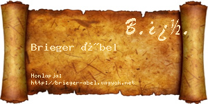 Brieger Ábel névjegykártya